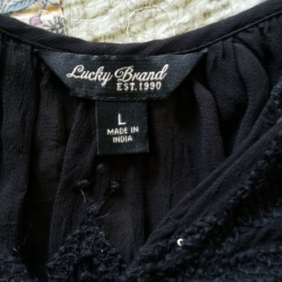 Lucky Brand Embroidered Blouse w/Embellishments - Picture 6 of 7